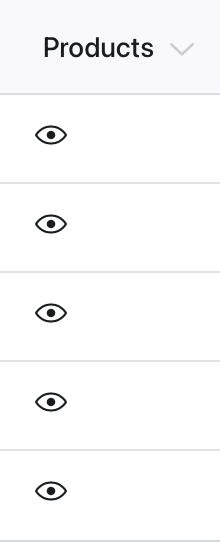 Eye icon to view products assigned to the category