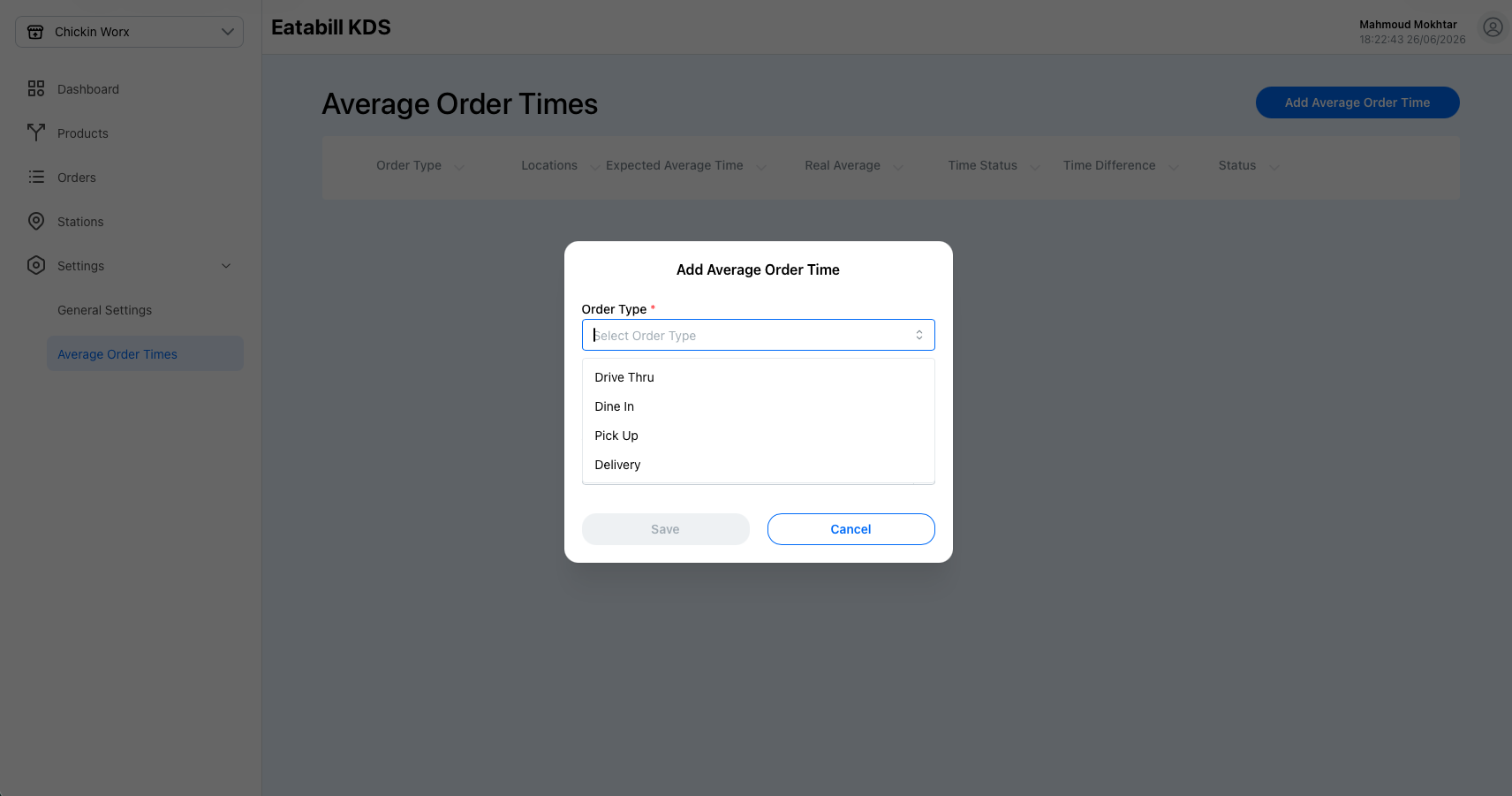 Add target time for specific Order Type