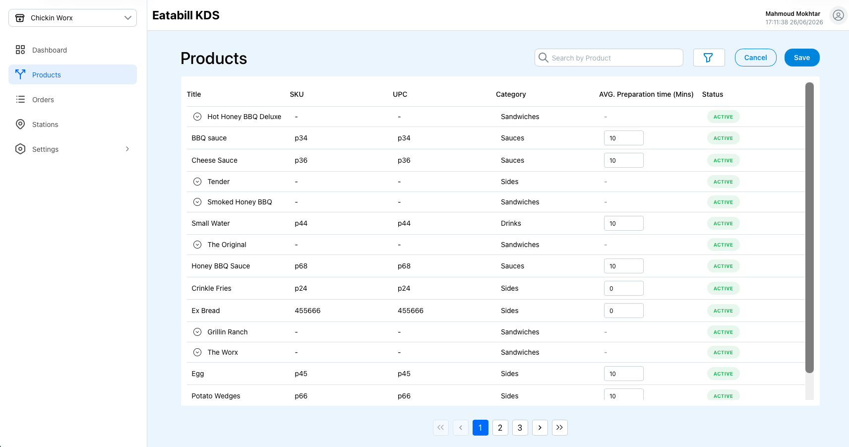 Edit Average Preparation Time for a product