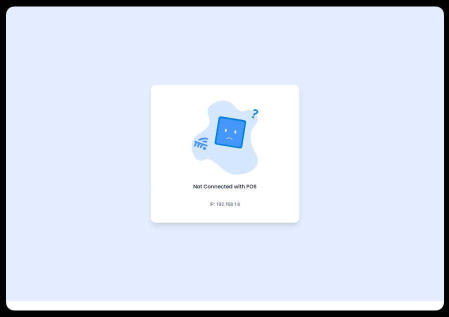 KDS app waiting for a POS connection
