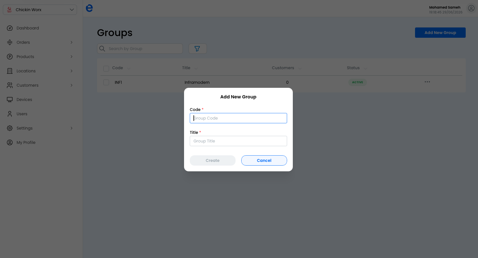 Naming the group and adding customers