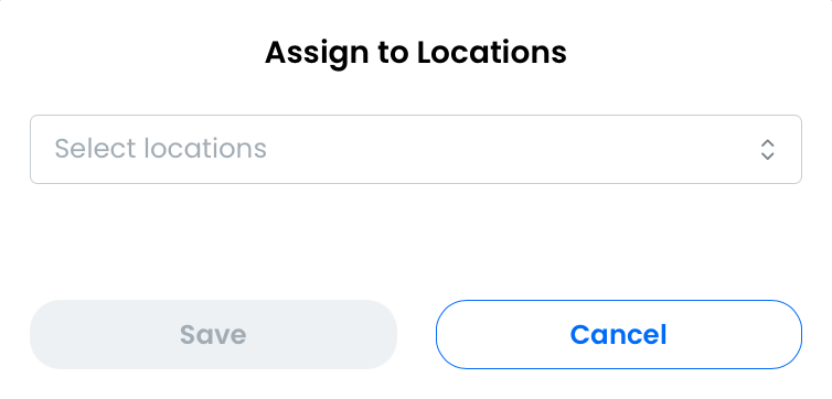 The Assign Location modal
