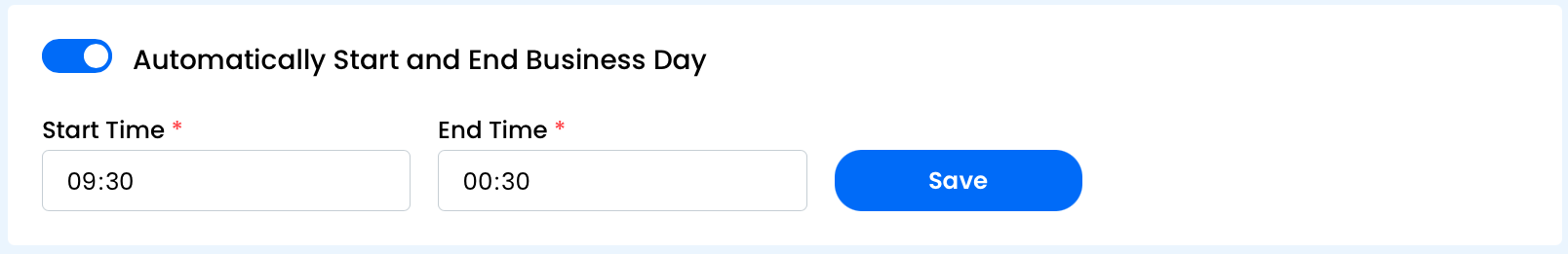 Manually Start and End Business day