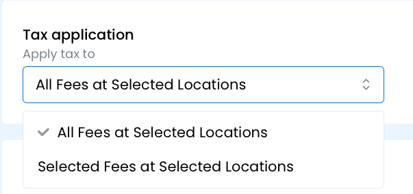 Fees Tax tab — tax application.