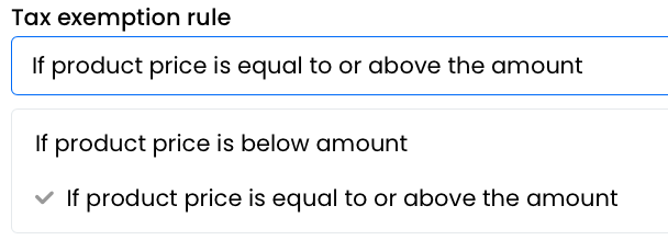 Exemption rule for products.