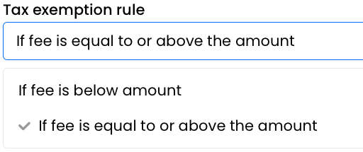 Exemption rule for fees.