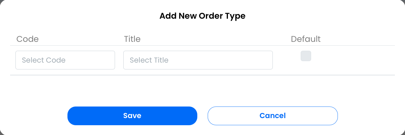 assign order type to this location
