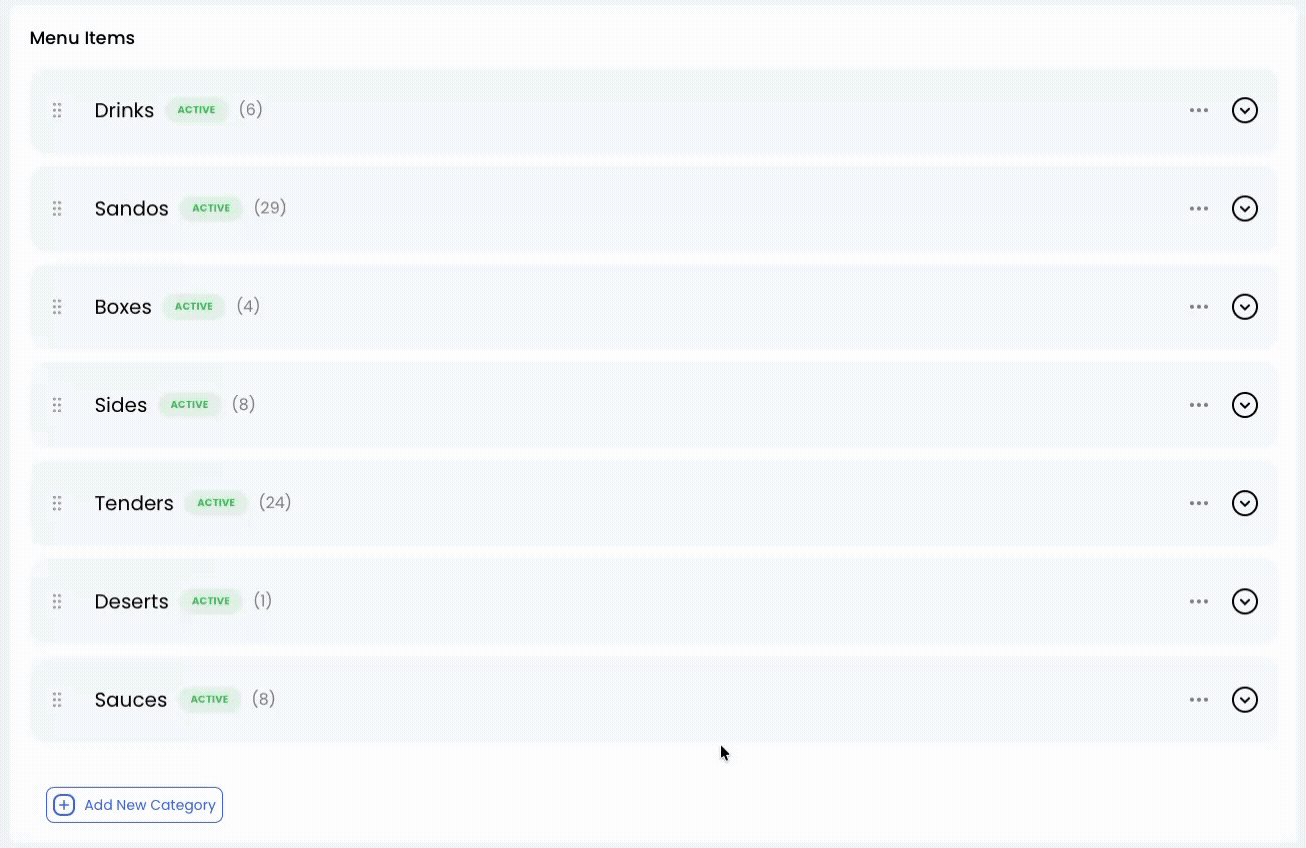 Reordering categories