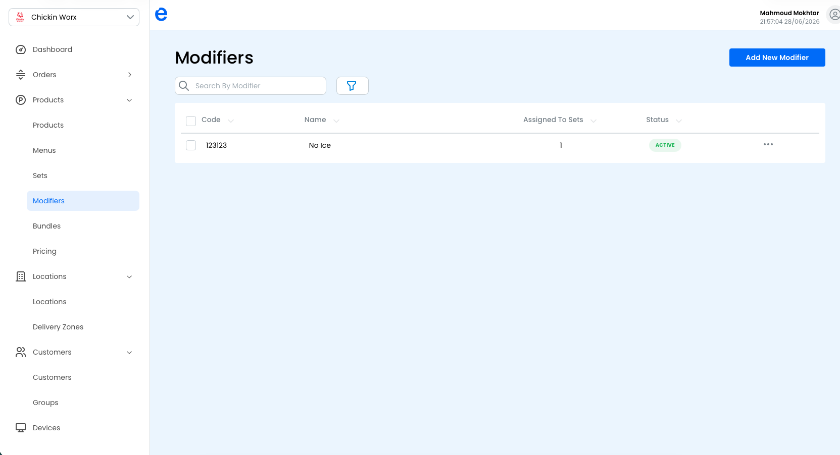 The Modifiers list