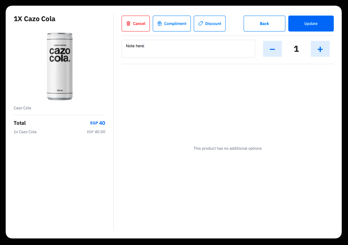 The note field on the item dialog