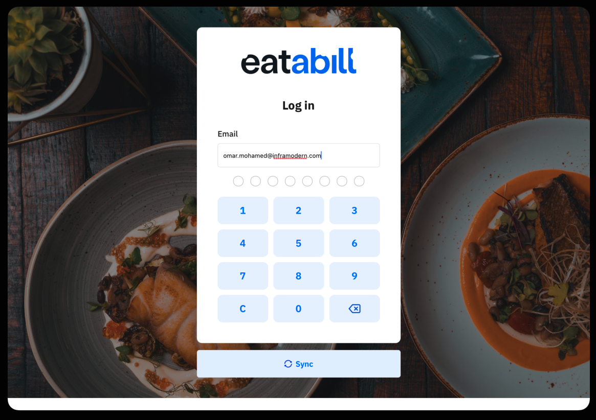 The sign-in screen with the email field