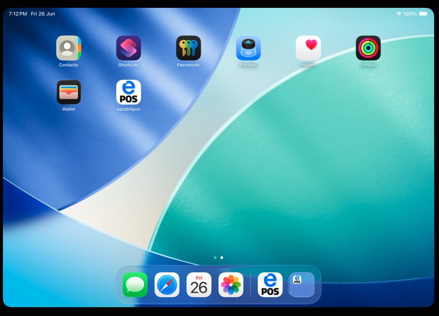 Open the Eatabill POS Application from the tablet's home screen
