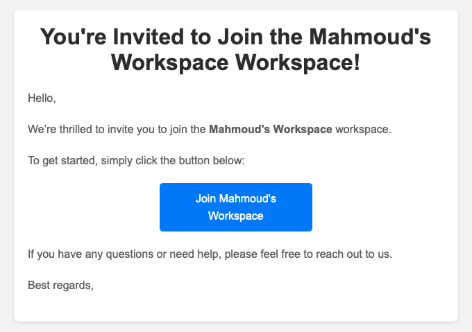 Accept invitation screen