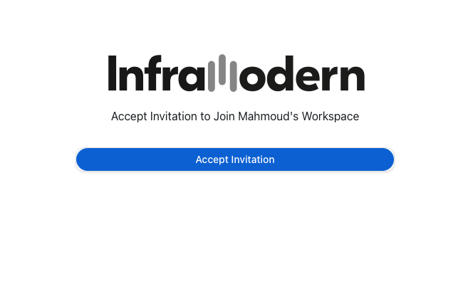Accept invitation screen